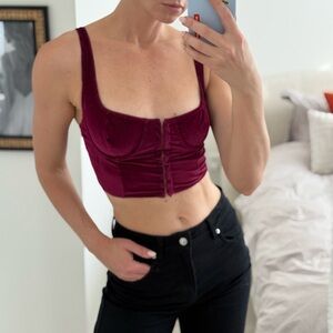 beautiful velvet corset bra.  Urban brand.  size S